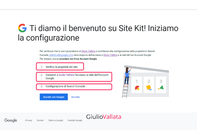 Google Site Kit plugin activation