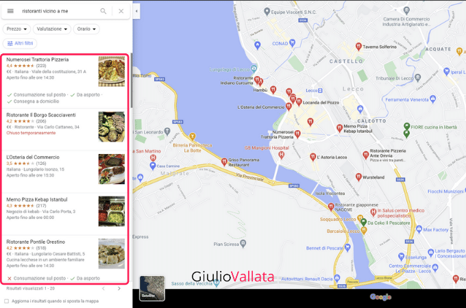 Ricerca locale su Google Maps